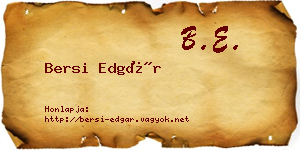 Bersi Edgár névjegykártya
